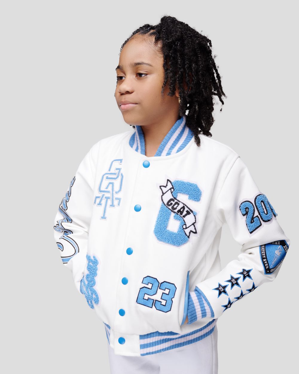 Kids Vintage Wool Varsity Jacket (Legend Blue)