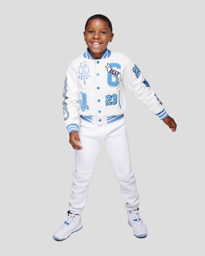 Kids Vintage Wool Varsity Jacket (Legend Blue)