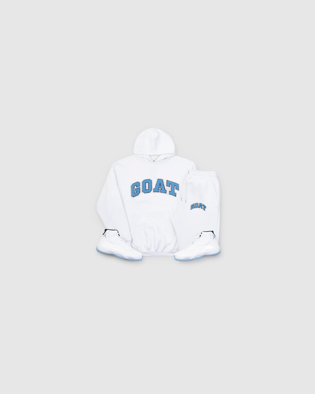 Kids Arch Chenille Sweatsuit (White/Legend Blue)