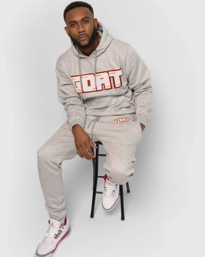 Staple Classic Chenille Sweatsuit (Grey and Cardinal Red)