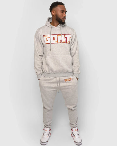 Staple Classic Chenille Sweatsuit (Grey and Cardinal Red)