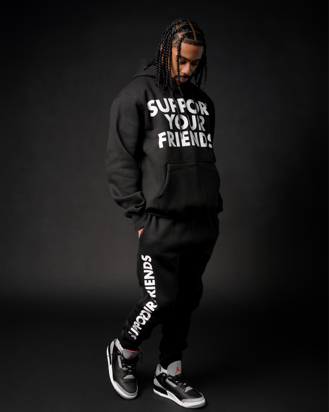 Support Your Friends Sweatsuit (Black Cement)