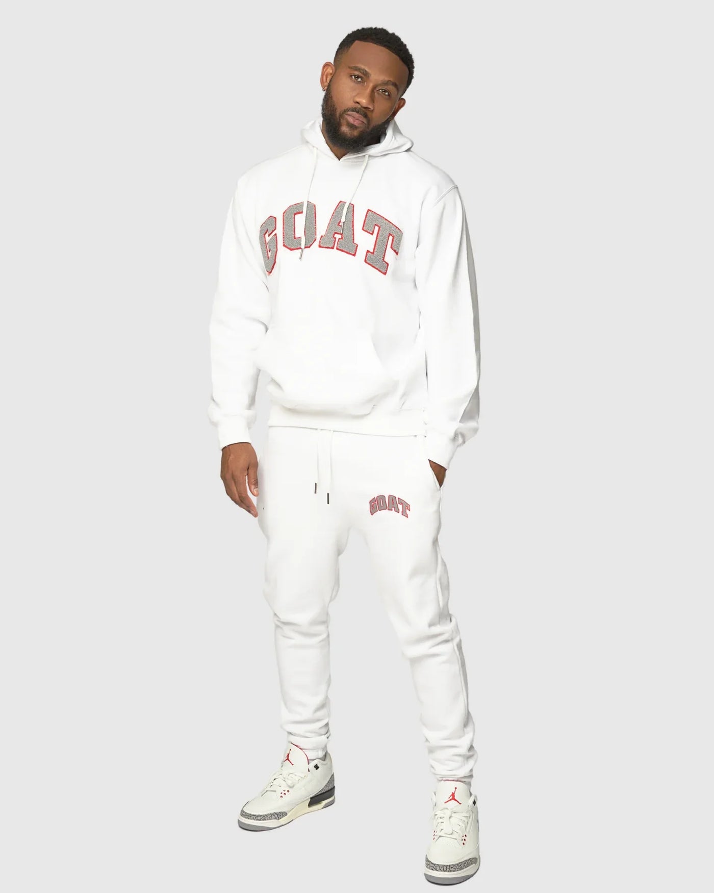 Arch Logo Chenille Sweatsuit (Cement White)