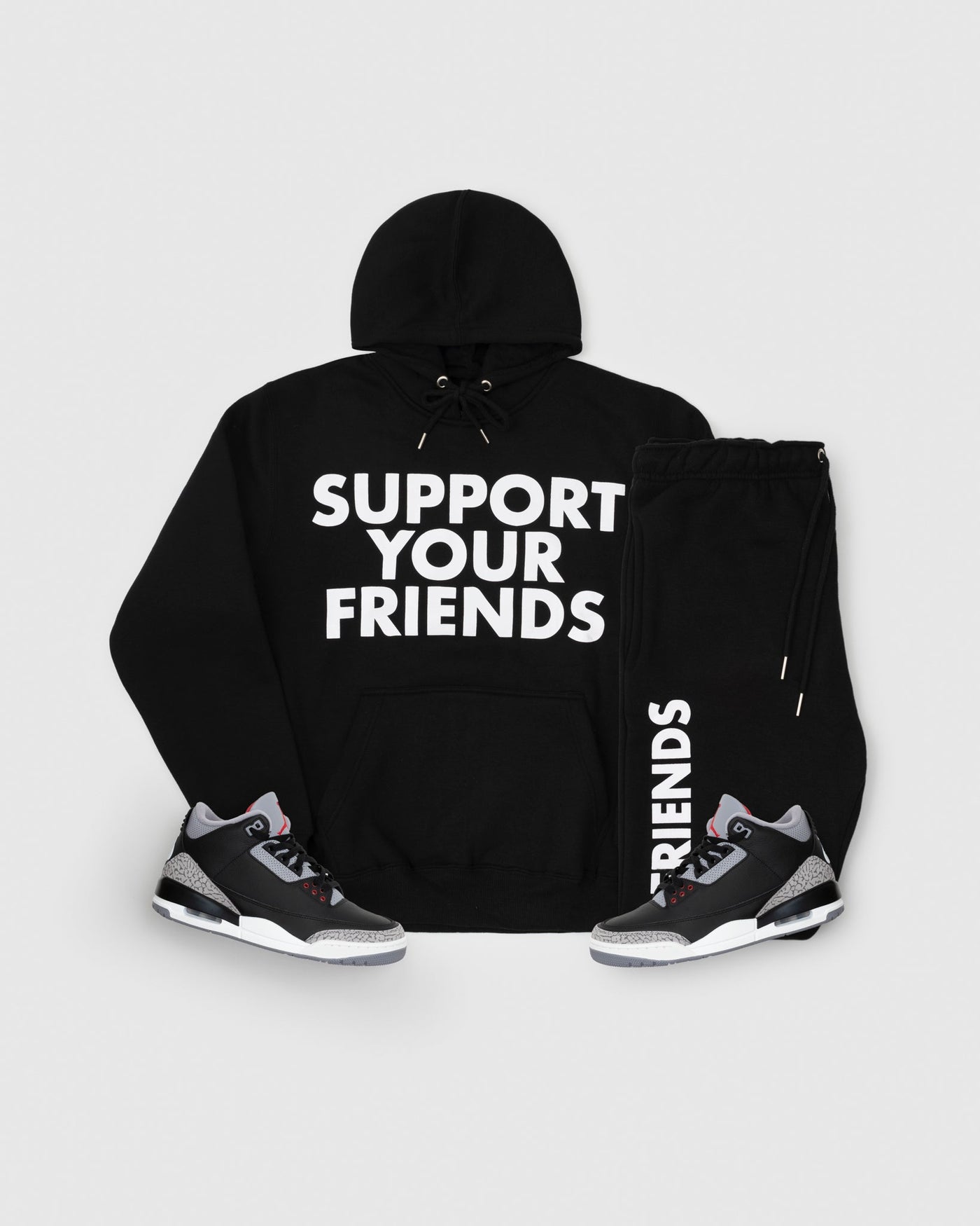 Support Your Friends Sweatsuit (Black Cement)