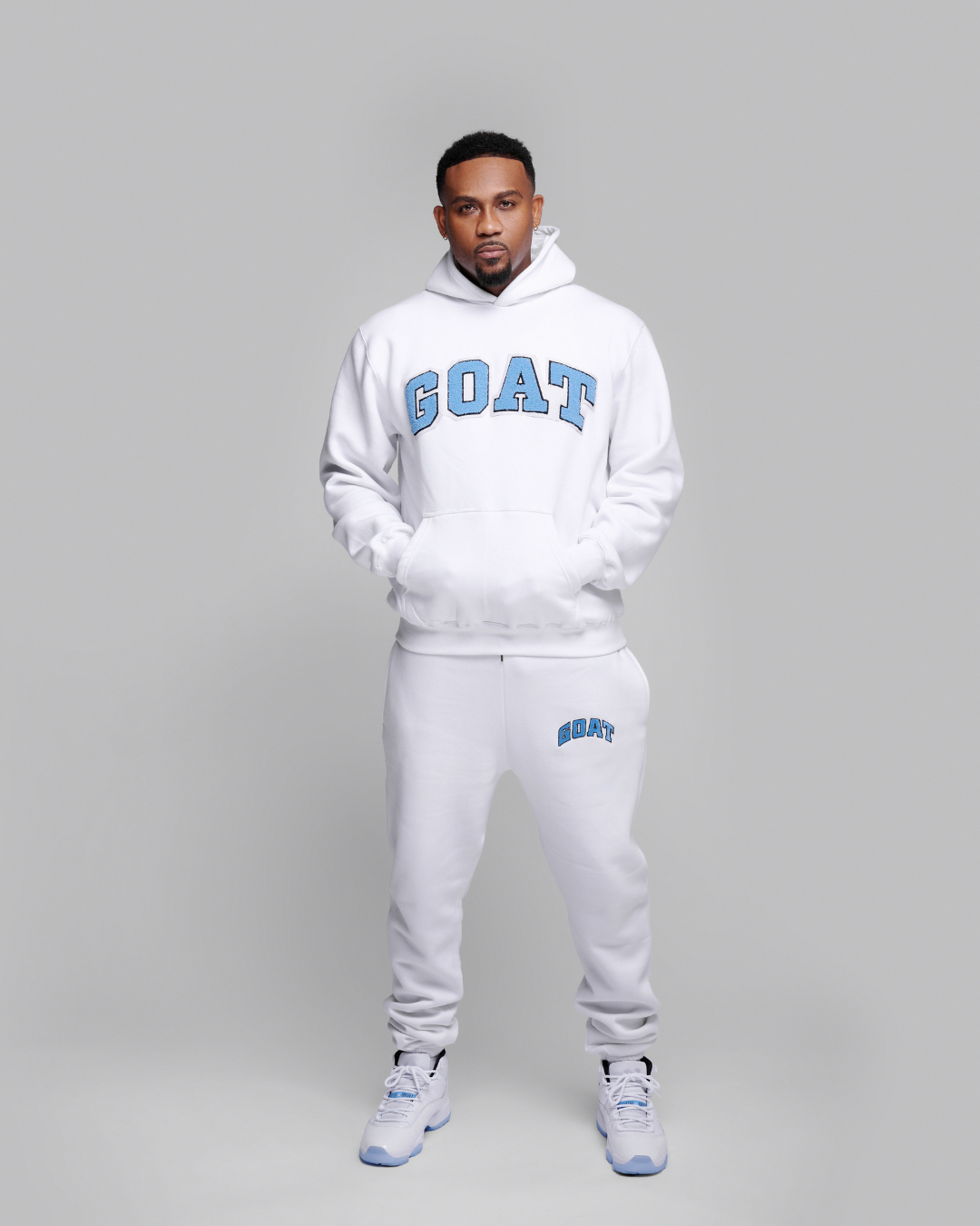 White Legend Blue Arch Chenille Sweatsuit